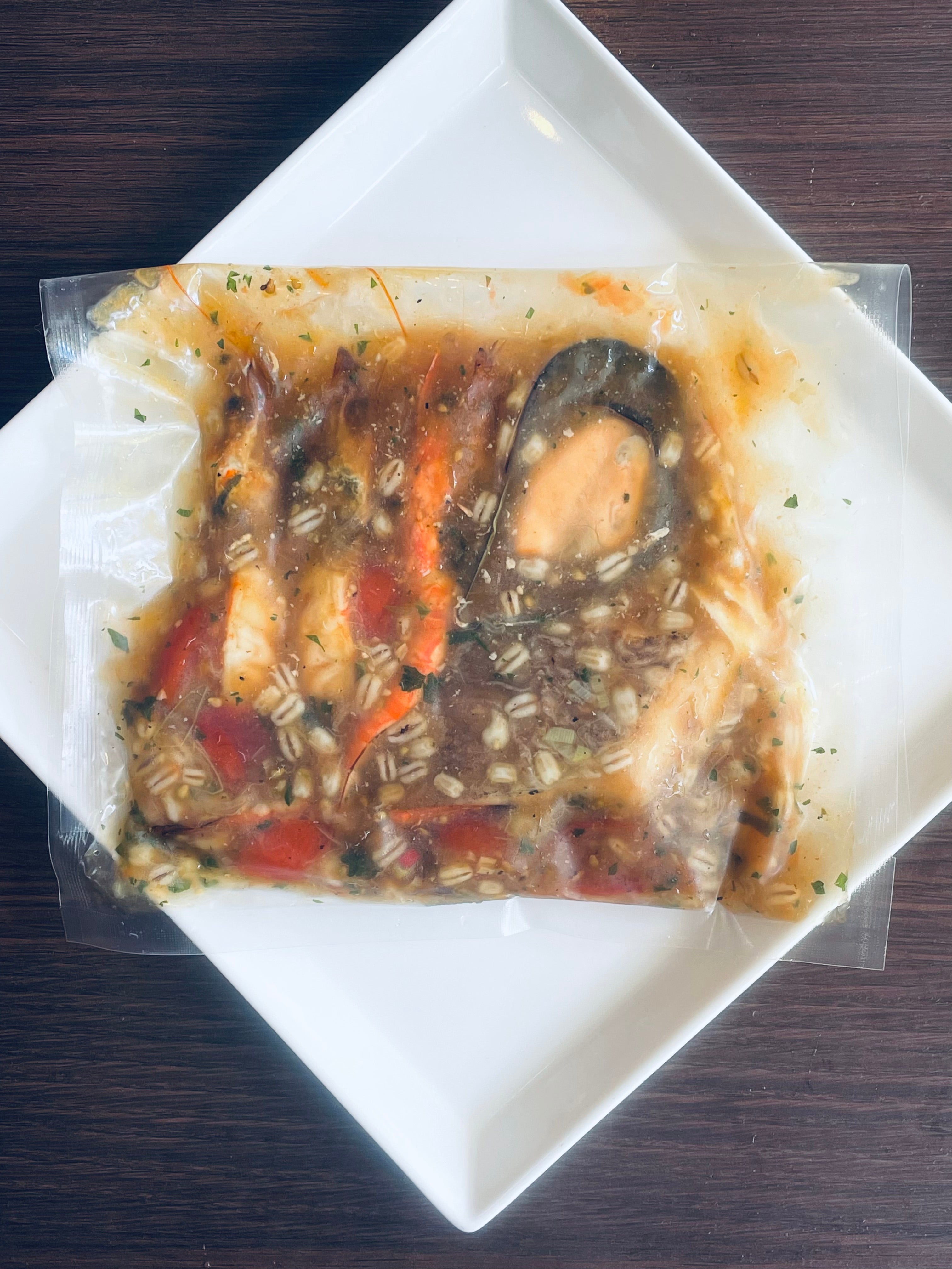鯛のポアレ　天使の海老のブイヤベース仕立て　250g